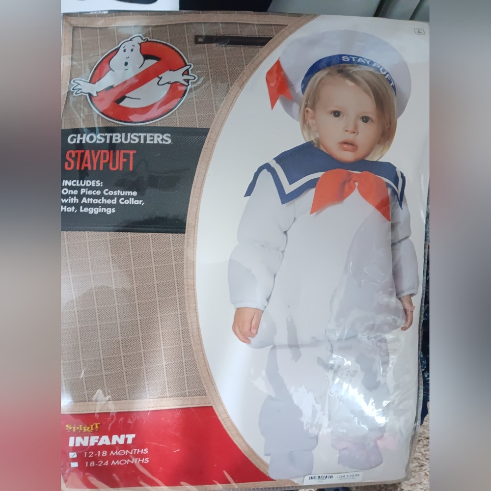 Ghostbusters Stay Puft Infant Costume - White and Blue